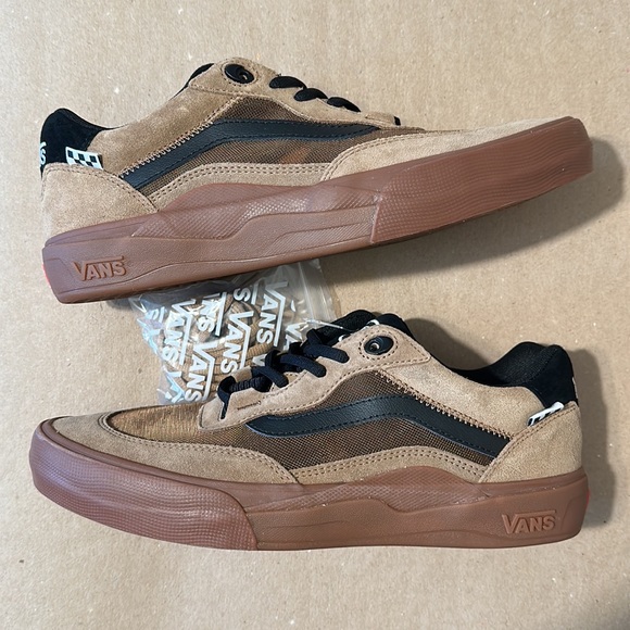 Vans Men’s Wayvee Pop Cush Waffle Cup Skate Shoes Tobacco Brown Black - Picture 4 of 9